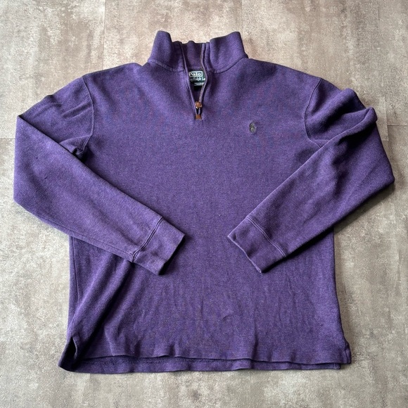 Polo Ralph Lauren Other - Vintage Polo Ralph Lauren Quarter Zip Sweater Cotton Mens Medium Green Horse